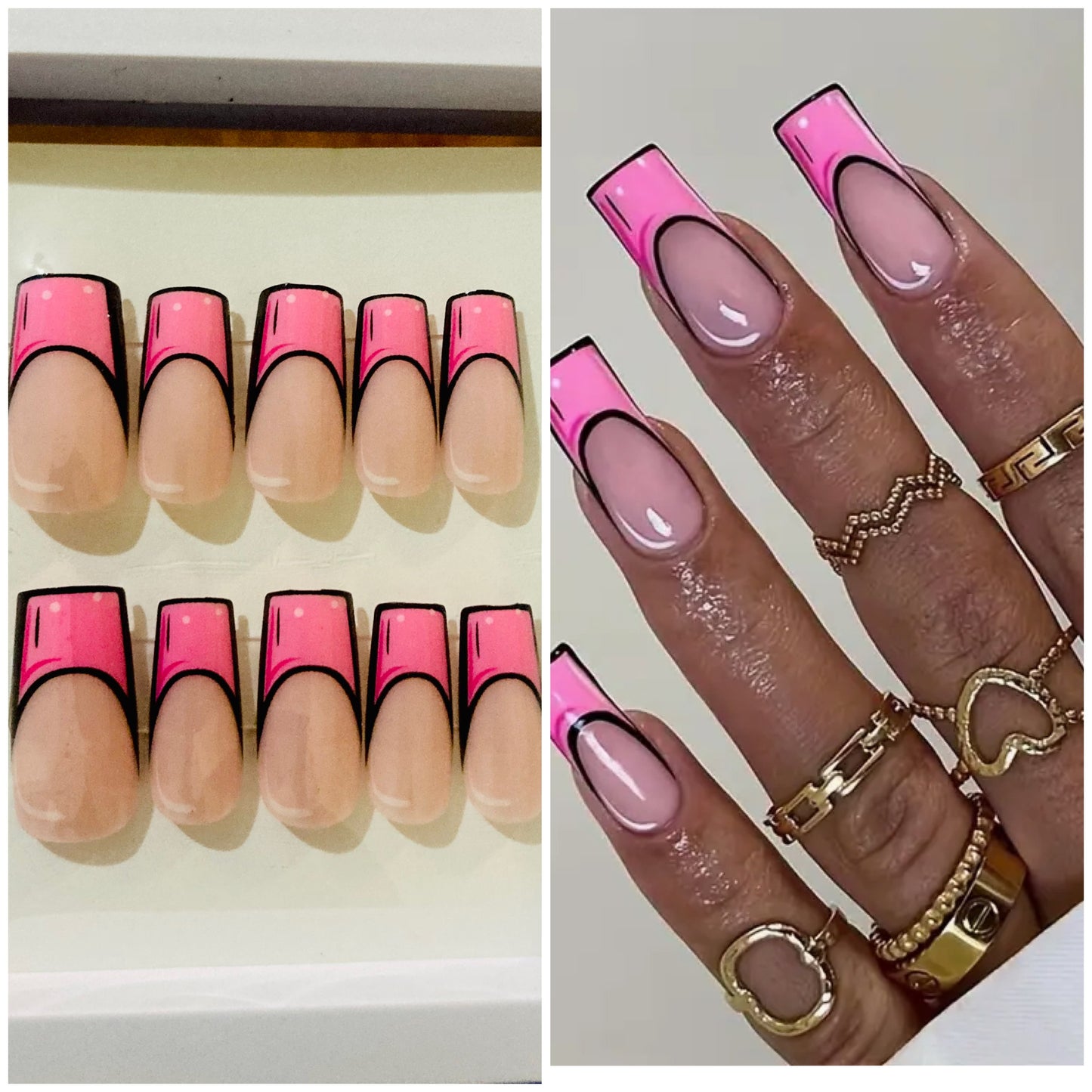 Pink Cartoon Nails